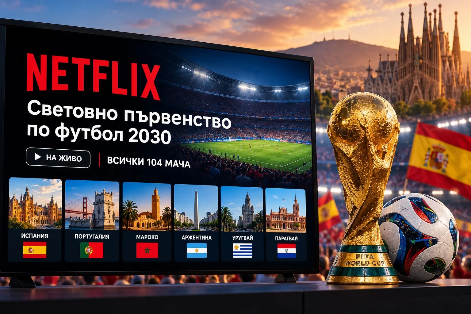 Netflix ще излъчва Мондиал 2030 в Испания и Андора, снимка 1
