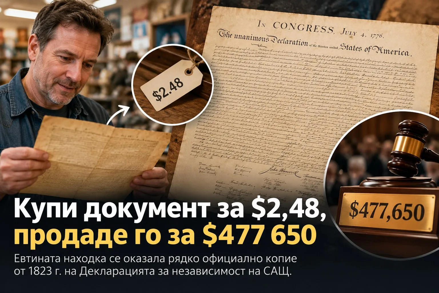 Купи документ за $2,48, продаде го за $477 650, снимка 1
