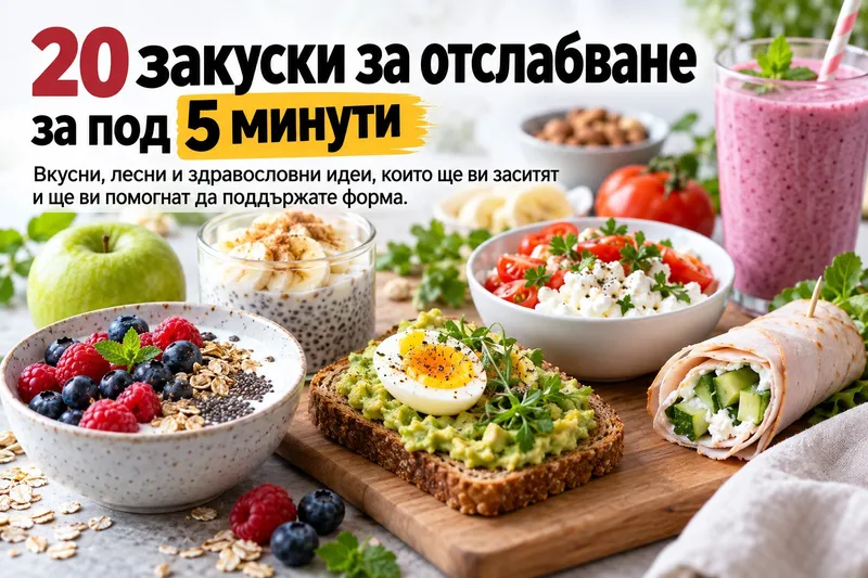 20 бързи закуски за отслабване за под 5 минути