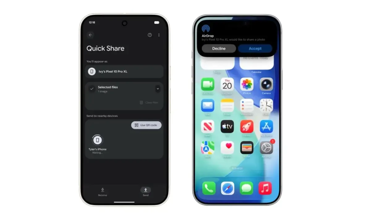 Google постига пробив: Quick Share вече работи с AirDrop, снимка 1