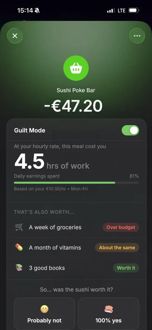 Revolut тества „Guilt Mode“: Колко часа труд струва покупката ви?, снимка 1