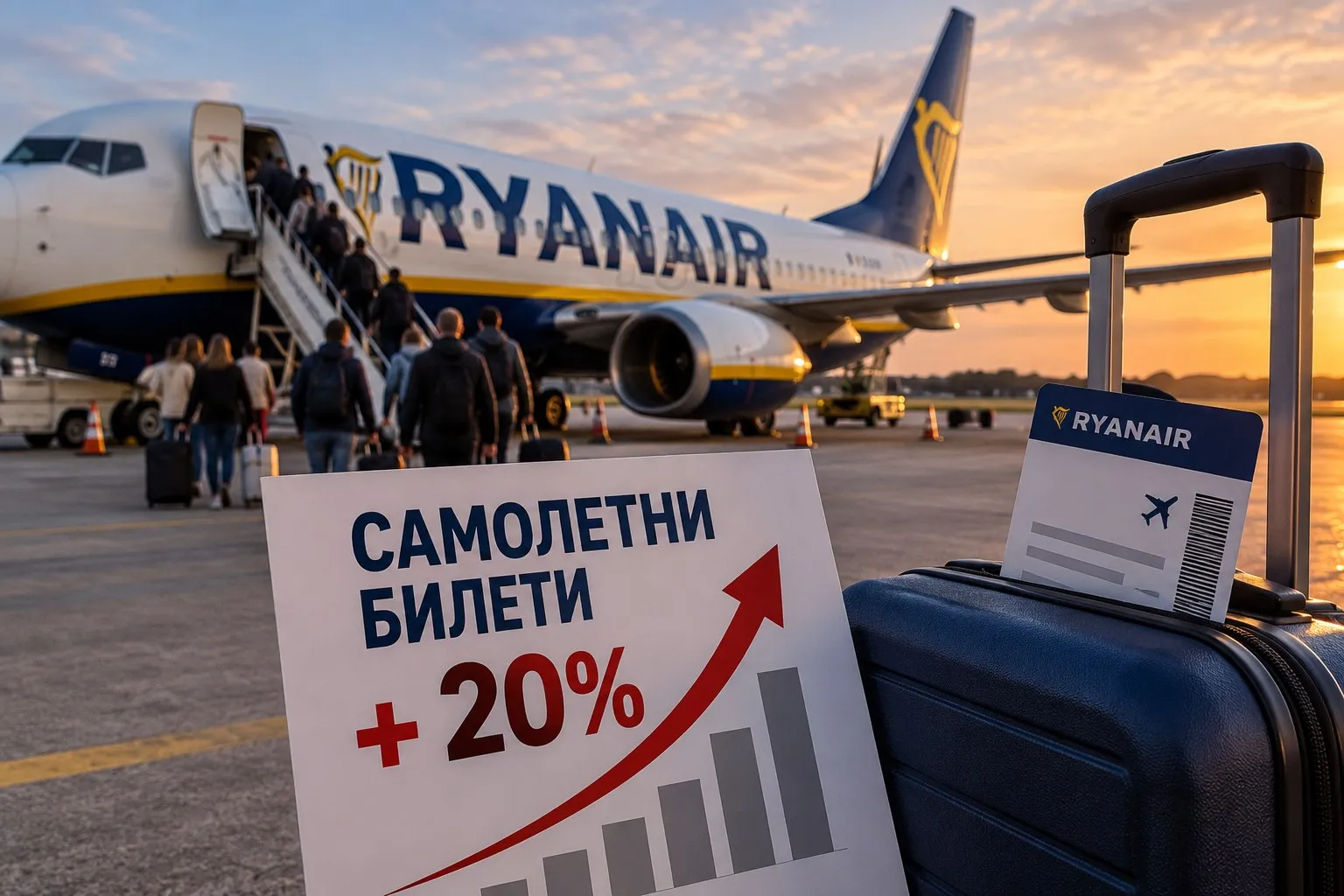 Ryanair: Самолетните билети може да поскъпнат с 20%, снимка 1